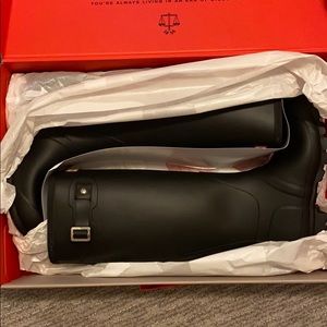 Black Hunter brand boots & tall boot socks.